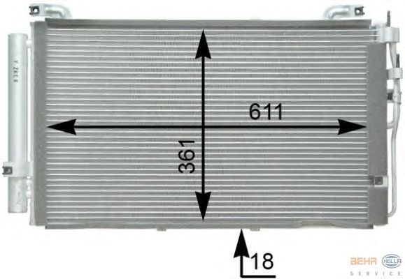 Радиатор кондиционера HELLA 8FC 351 302-261