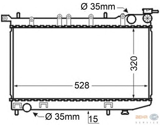 Радиатор, охлаждение двигателя HELLA 8MK 376 704-741