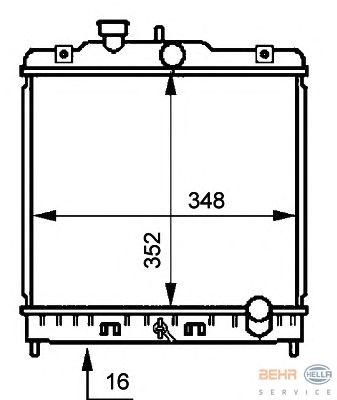 Радиатор, охлаждение двигателя HELLA 8MK 376 707-781