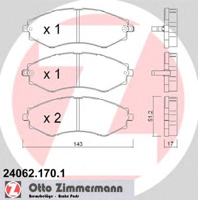 Тормозные колодки ZIMMERMANN 24062.170.1