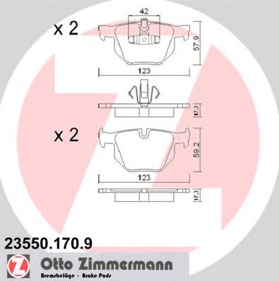 Тормозные колодки ZIMMERMANN 23550.170.9