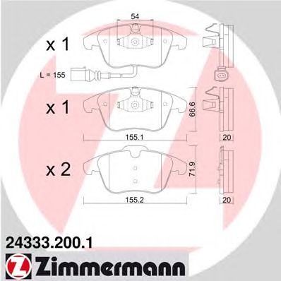 Тормозные колодки ZIMMERMANN 24333.200.1