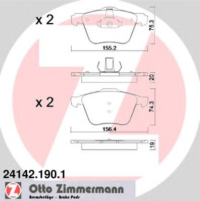 Тормозные колодки ZIMMERMANN 24142.190.1