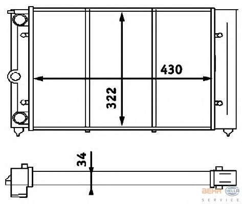 Радиатор, охлаждение двигателя HELLA 8MK 376 713-324 BEHR HELLA SERVICE Version ALTERNATIVE
