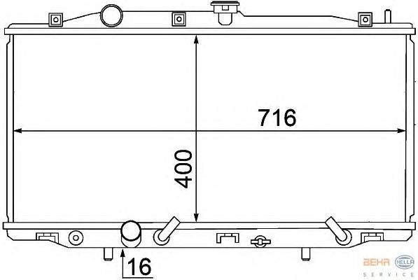 Радиатор, охлаждение двигателя HELLA 8MK 376 768-371