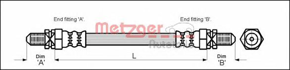 Тормозной шланг METZGER 4113254