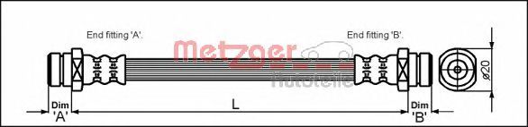 Тормозной шланг METZGER 4112257