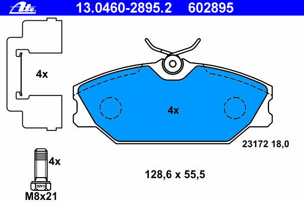 Тормозные колодки ATE 13.0460-2895.2