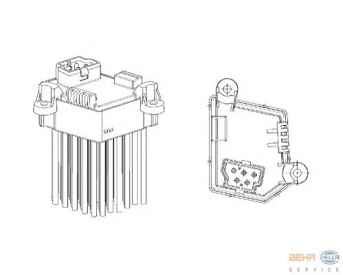 Регулятор, вентилятор салону BEHR HELLA SERVICE 5HL 351 321-191
