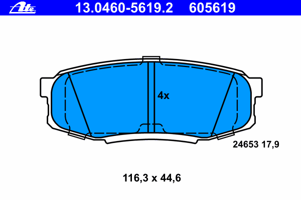 Тормозные колодки ATE 13.0460-5619.2
