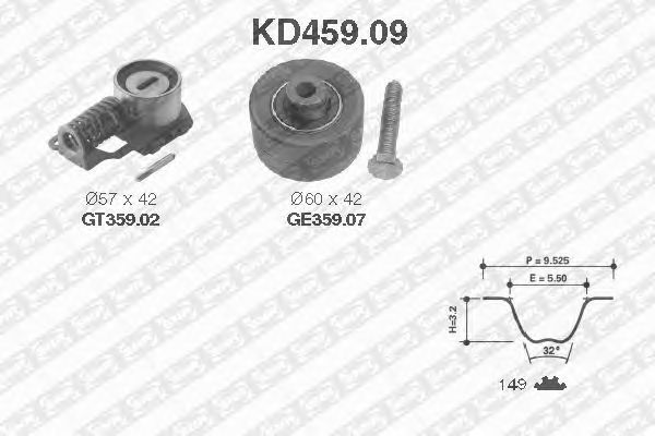 Комплект ремня ГРМ SNR KD459.09