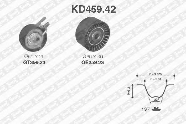 Комплект ремня ГРМ SNR KD459.42