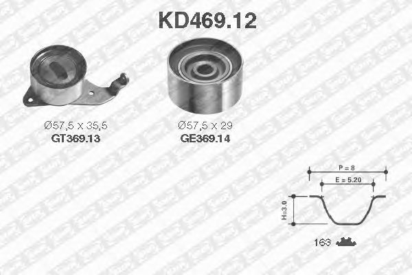 Комплект ремня ГРМ SNR KD469.12