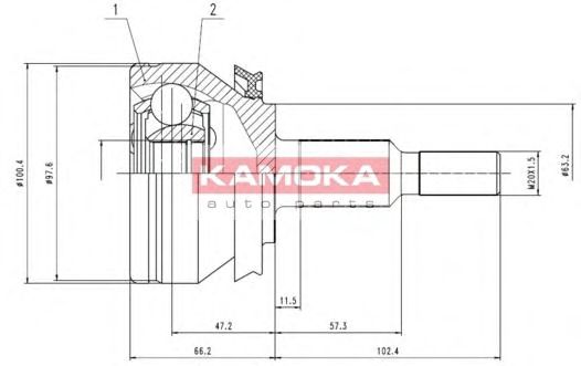 Комплект ШРУСов KAMOKA 7526