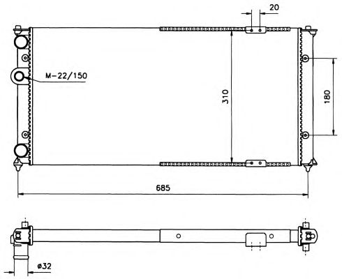 Радиатор, охлаждение двигателя NRF 58135