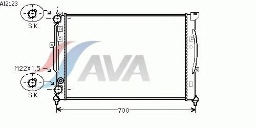Радиатор, охлаждение двигателя AVA QUALITY COOLING AI2123