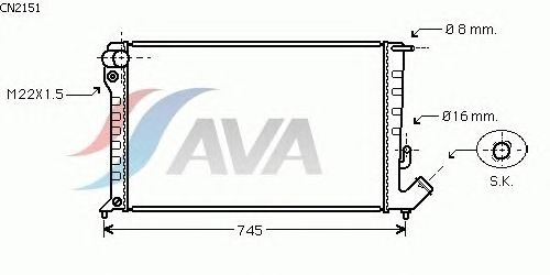 Радиатор, охлаждение двигателя AVA QUALITY COOLING CN2151