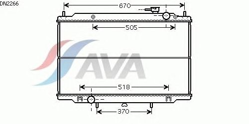 Радиатор, охлаждение двигателя AVA QUALITY COOLING DN2266