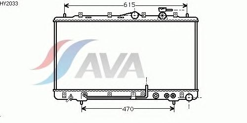 Радіатор, охолодження двигуна AVA QUALITY COOLING HY2033