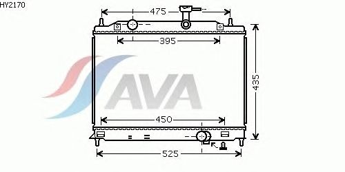 Радиатор, охлаждение двигателя AVA QUALITY COOLING HY2170