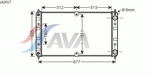 Радиатор, охлаждение двигателя AVA QUALITY COOLING LA2017