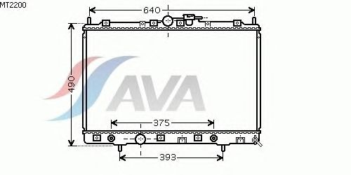 Радиатор, охлаждение двигателя AVA QUALITY COOLING MT2200