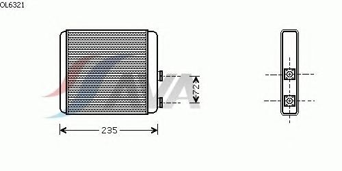 Радиатор отопителя AVA QUALITY COOLING OL6321