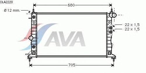 Радиатор, охлаждение двигателя AVA QUALITY COOLING OLA2220
