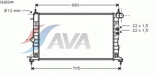 Радиатор, охлаждение двигателя AVA QUALITY COOLING OLA2244