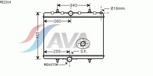 Радиатор, охлаждение двигателя AVA QUALITY COOLING PE2314