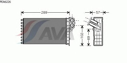 Радиатор отопителя AVA QUALITY COOLING PEA6226