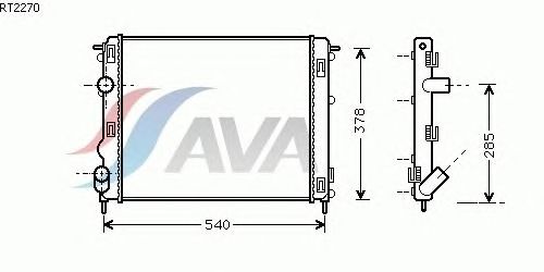Радиатор, охлаждение двигателя AVA QUALITY COOLING RT2270
