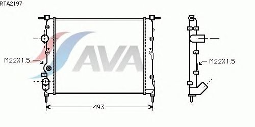 Радиатор, охлаждение двигателя AVA QUALITY COOLING RTA2197
