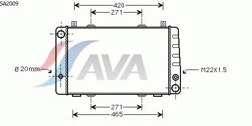 Радіатор, охолодження двигуна AVA QUALITY COOLING SA2009
