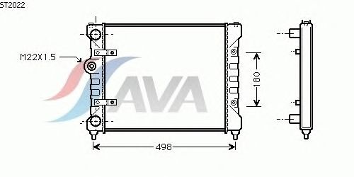 Радиатор, охлаждение двигателя AVA QUALITY COOLING ST2022