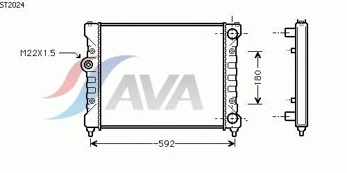 Радиатор, охлаждение двигателя AVA QUALITY COOLING ST2024