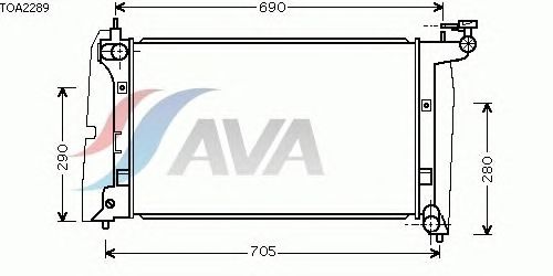 Радиатор, охлаждение двигателя AVA QUALITY COOLING TOA2289