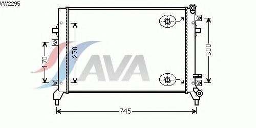 Радиатор, охлаждение двигателя AVA QUALITY COOLING VW2295