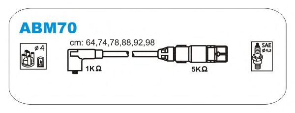 Комплект високовольтних проводів JANMOR ABM70