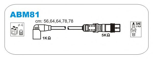Комплект высоковольтных проводов JANMOR ABM81