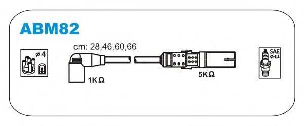 Комплект высоковольтных проводов JANMOR ABM82