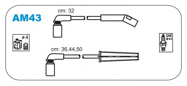 Комплект високовольтних проводів JANMOR AM43