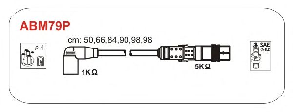 Комплект высоковольтных проводов JANMOR ABM79P