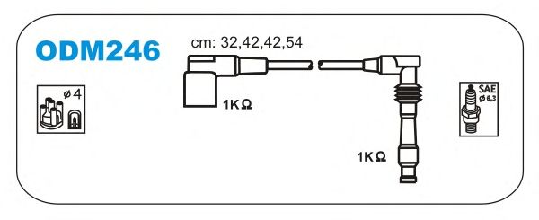 Комплект високовольтних проводів JANMOR ODM246