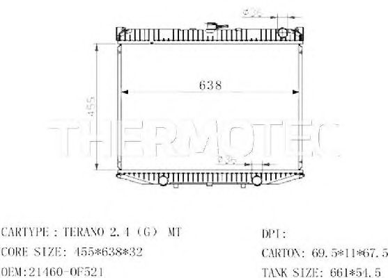 Радиатор, охлаждение двигателя THERMOTEC D71013TT