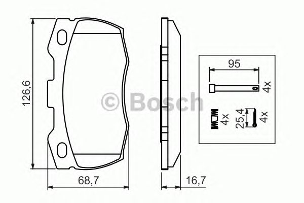 Тормозные колодки BOSCH 0 986 494 291
