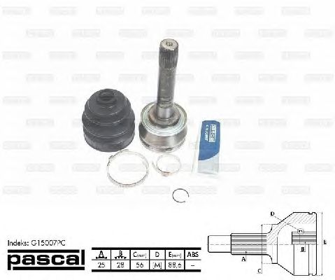 Комплект ШРУСов PASCAL G15007PC