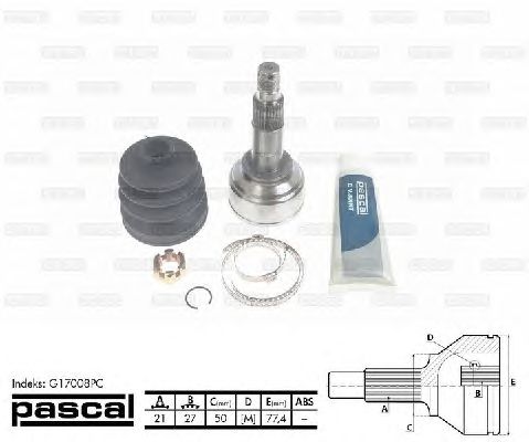 Комплект ШРУСов PASCAL G17008PC