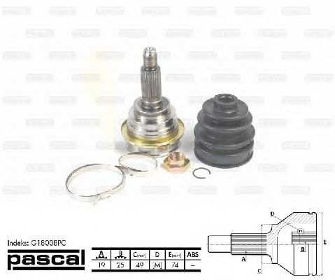 Комплект ШРУСов PASCAL G18008PC