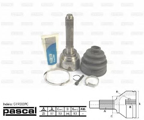 Комплект ШРУСов PASCAL G19003PC